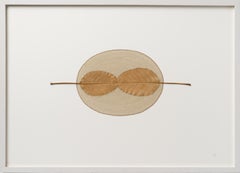 Touch II - foglie secche all'uncinetto contemporanee - arte da parete Nature incorniciata