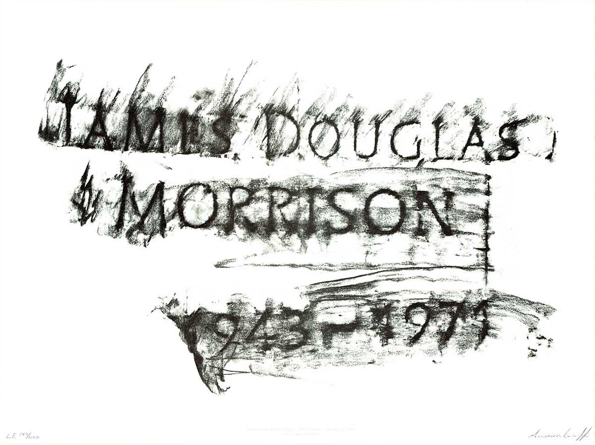 Original-Grabsteinabrieb von James Douglas Morrison (The Doors) in limitierter Auflage – Print von Susanna Griffie