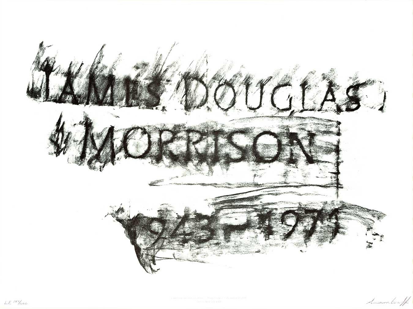 Susanna Griffie Print – Original-Grabsteinabrieb von James Douglas Morrison (The Doors) in limitierter Auflage