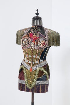 SUSANNA HARDAGE Mannequin with Textile Assemblage, Coins and Costume Jewellery
