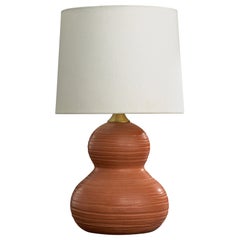 Susanne Bolt, Table Lamp, Ceramic, Brass, Denmark, 1970s