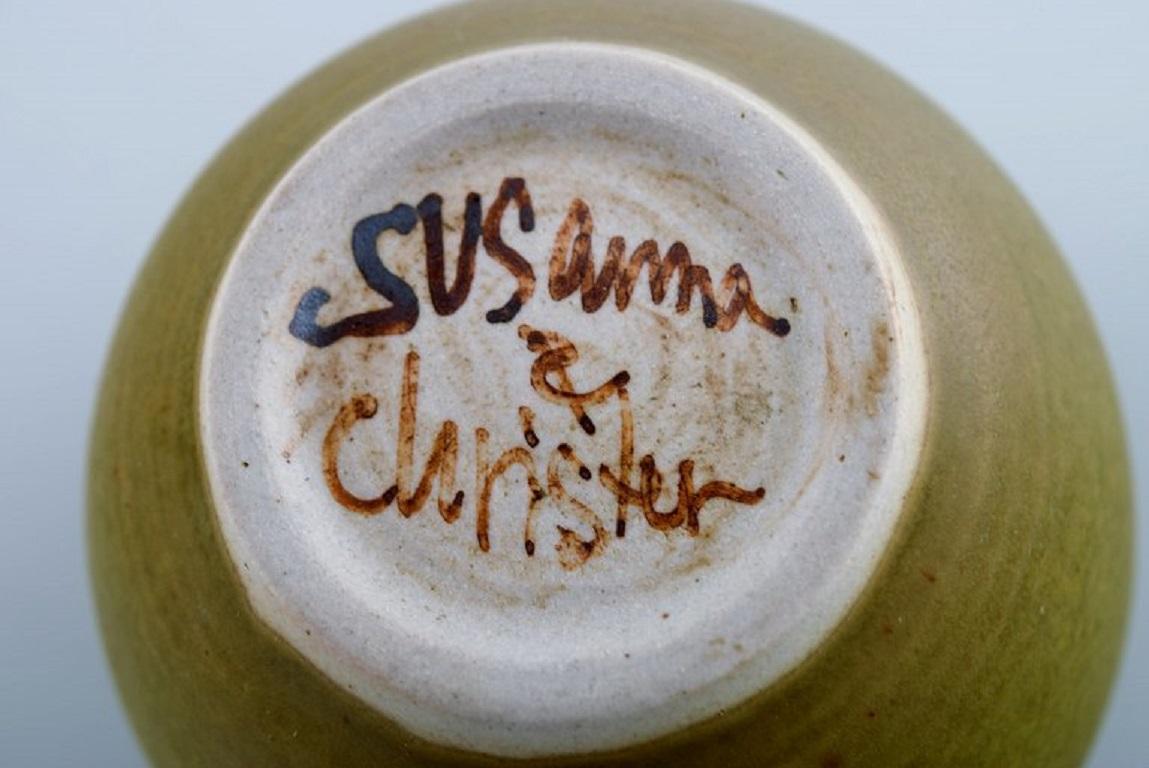 20th Century Susanne & Christer, Sweden, Lidded Jar in Glazed Ceramics, Late 20th C. For Sale