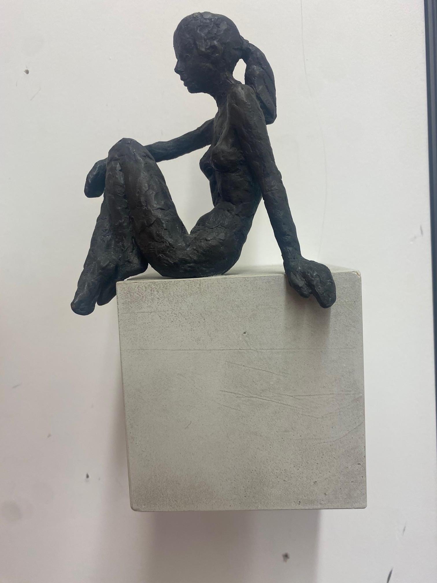 Susanne Kraisser Figurative Sculpture - On the Water's Edge XIV  - contemporary bronze sculpture of nude female