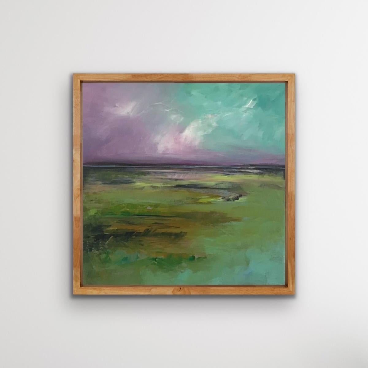 A Shot Of Pink, Arte contemporáneo, Arte expresionista abstracto, Pintura de paisaje marino - Painting Contemporáneo de  Susanne Winter 