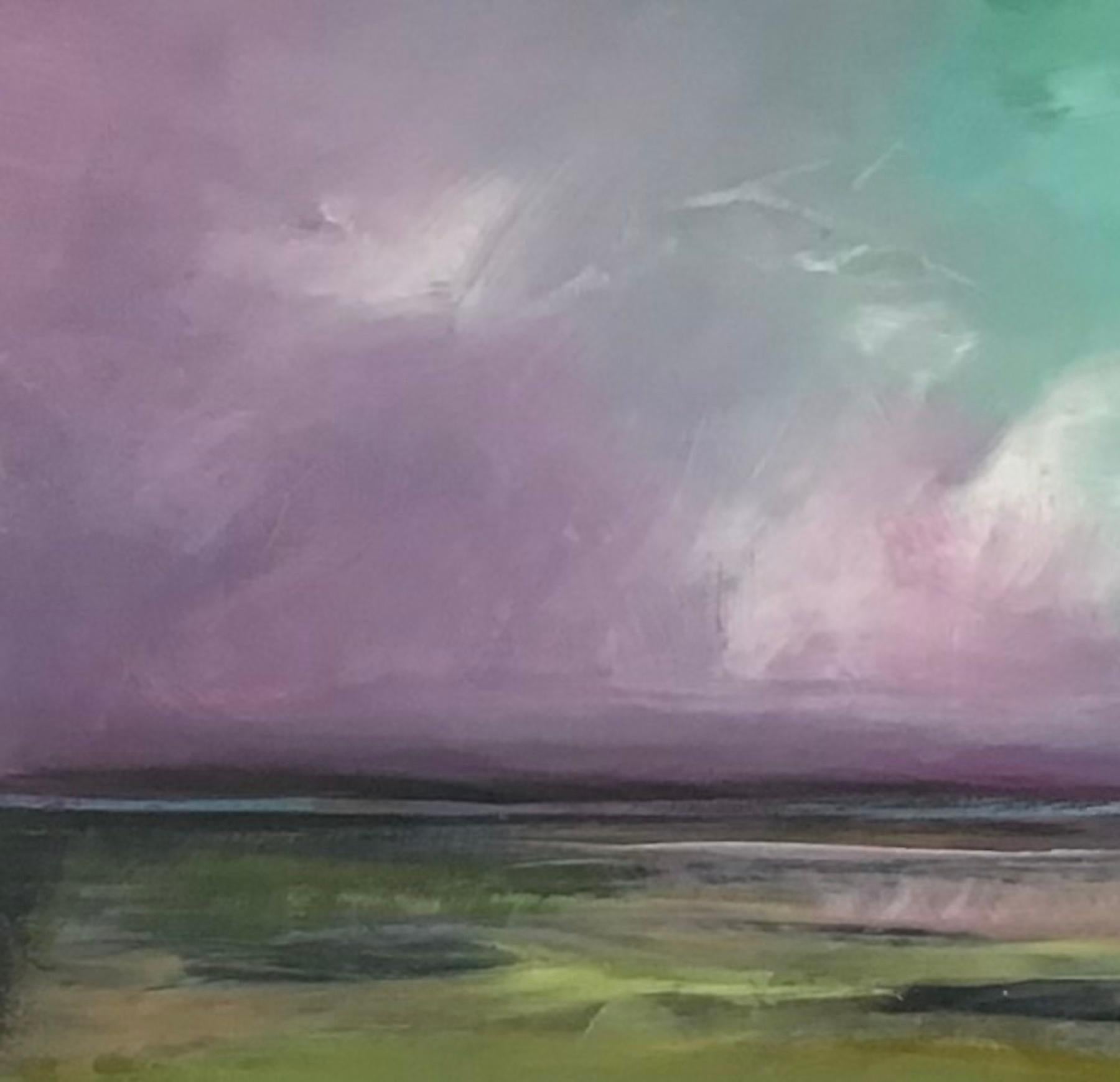 A Shot Of Pink, Arte contemporáneo, Arte expresionista abstracto, Pintura de paisaje marino - Landscape Painting Gris de  Susanne Winter 
