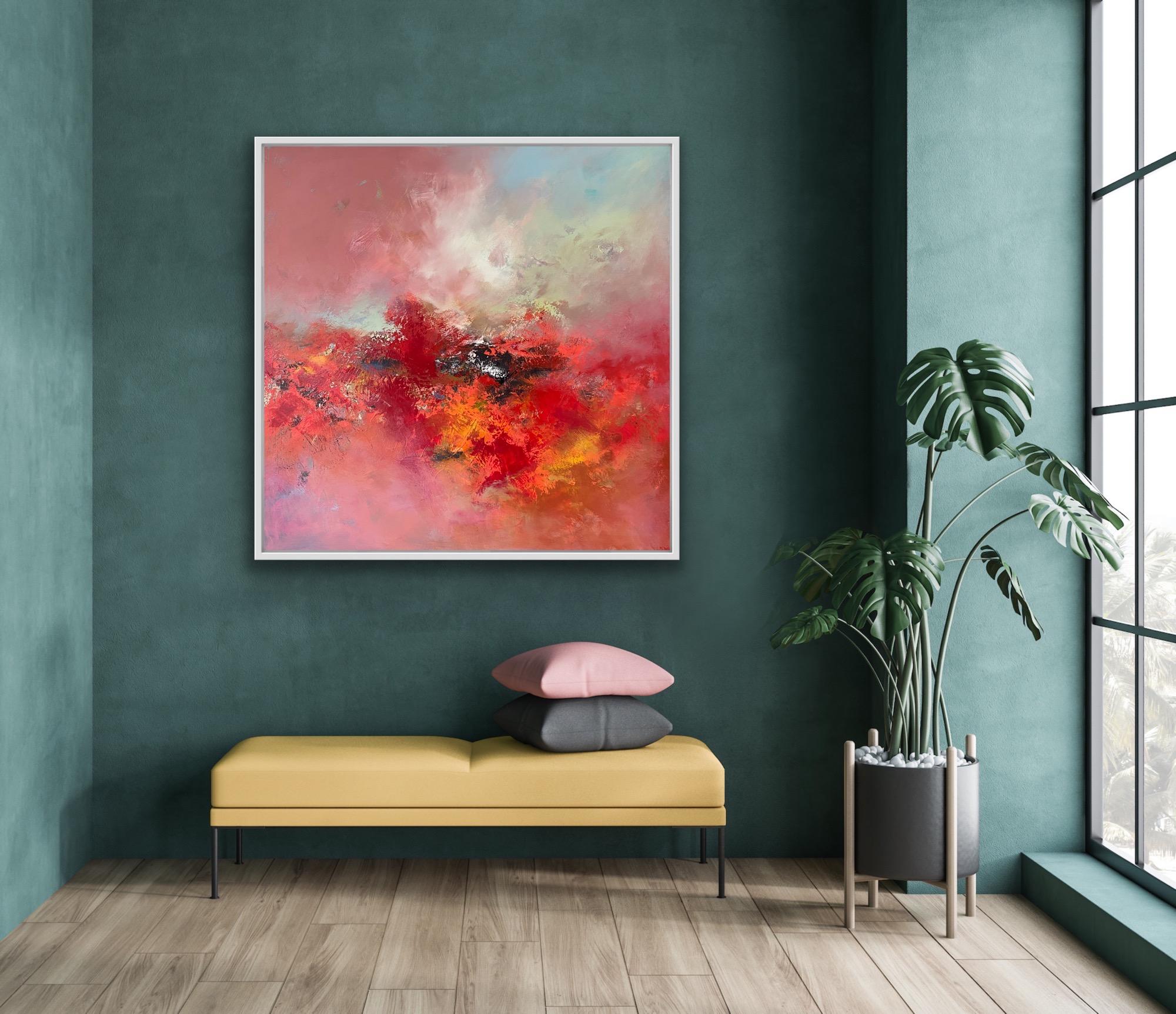 Dancing Pinks, Original painting, Abstract, Landscape  For Sale 4