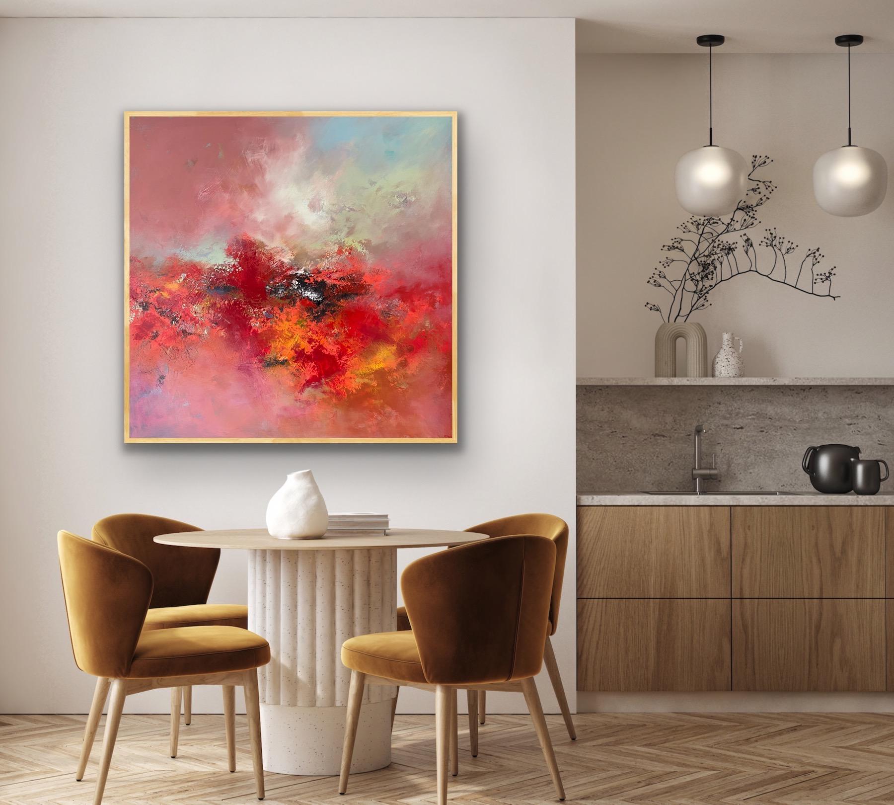 Dancing Pinks, Original painting, Abstract, Landscape  For Sale 5