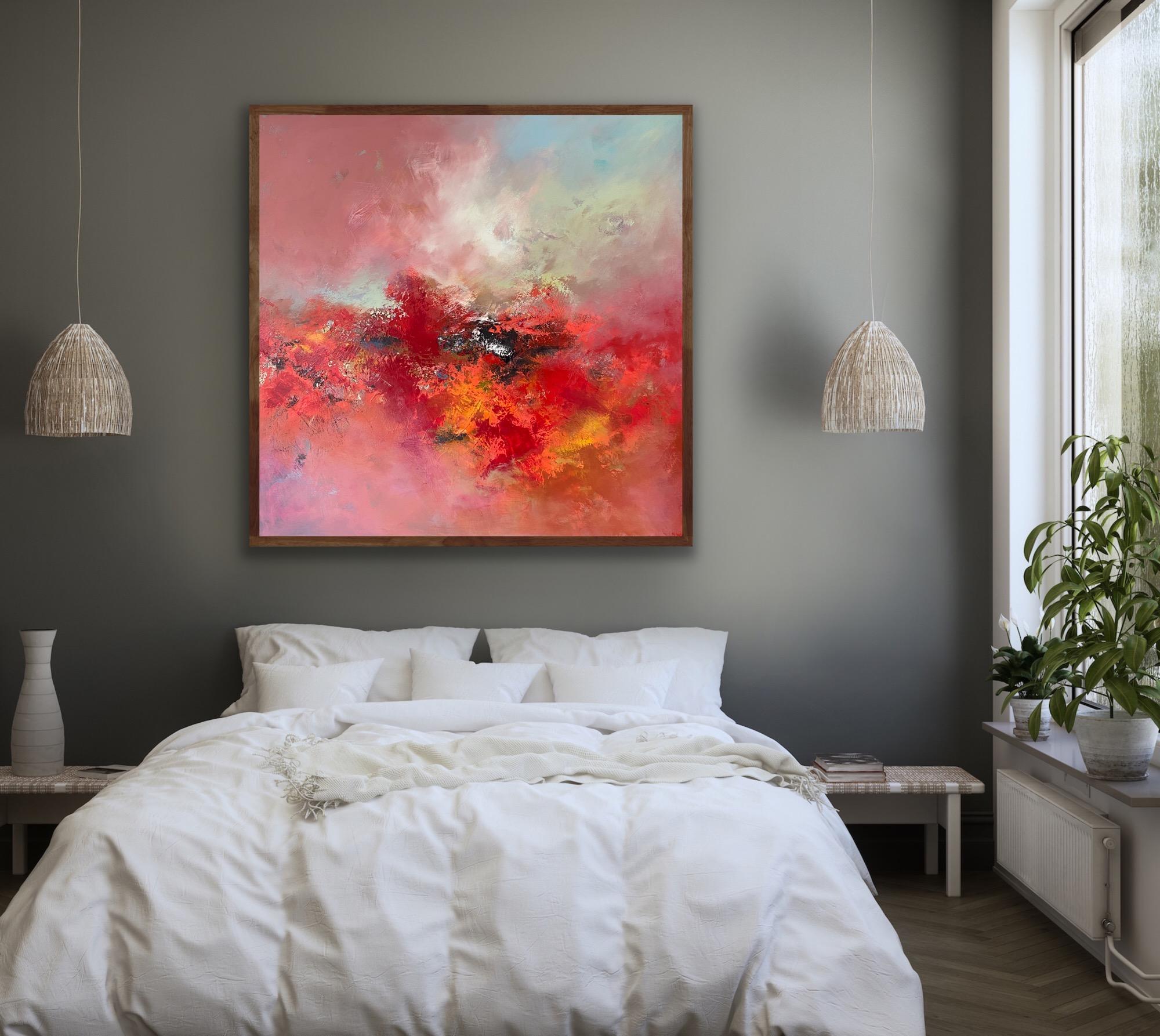 Dancing Pinks, Original painting, Abstract, Landscape  For Sale 6