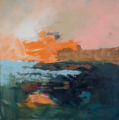 Schillerndes Orange von Susanne Winter, Abstrakte Kunst, Landschaftskunst, Zeitgenössische Kunst 