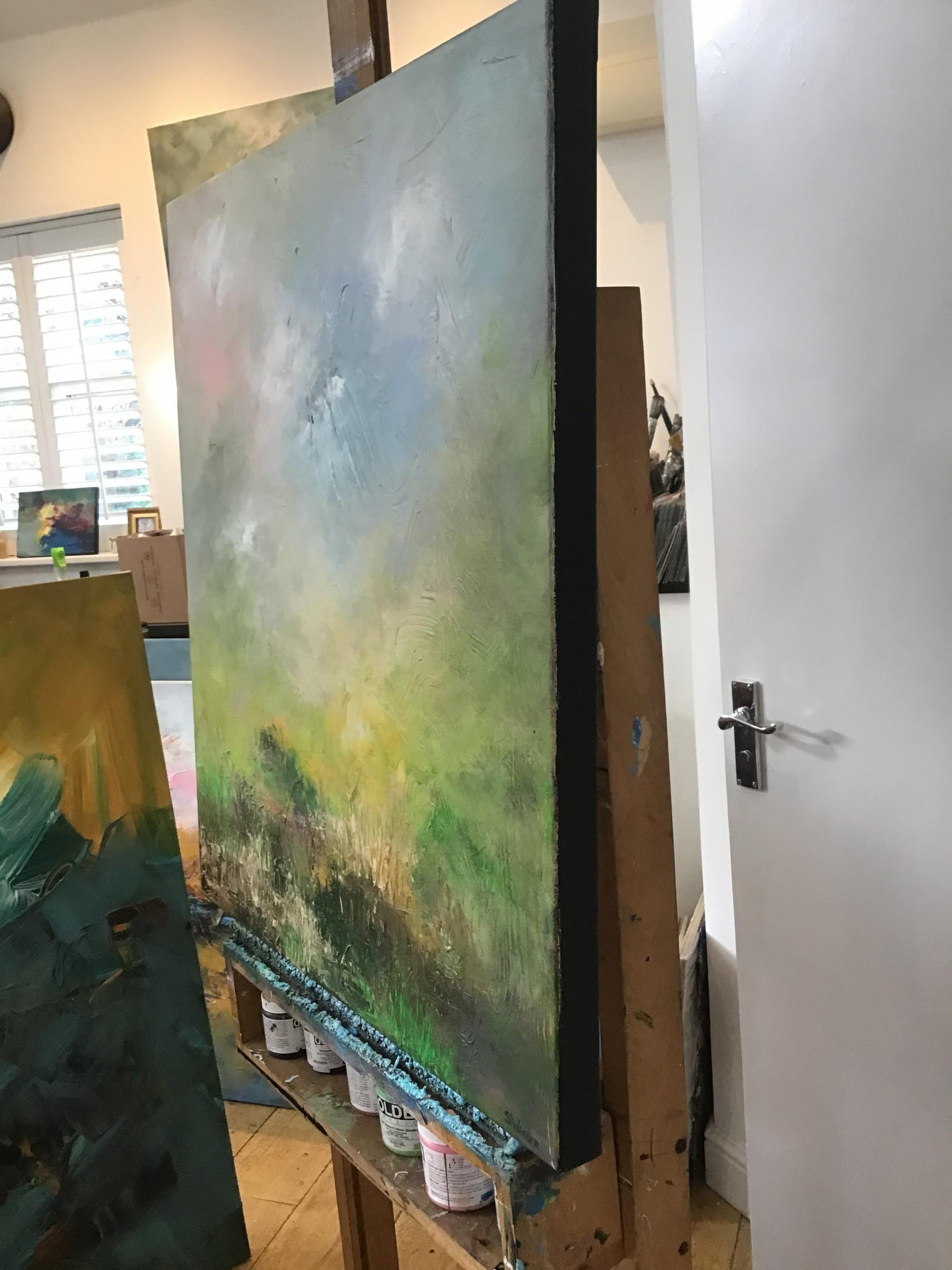 Lights, Peinture originale, Paysage, Abstrait, Nature en vente 1