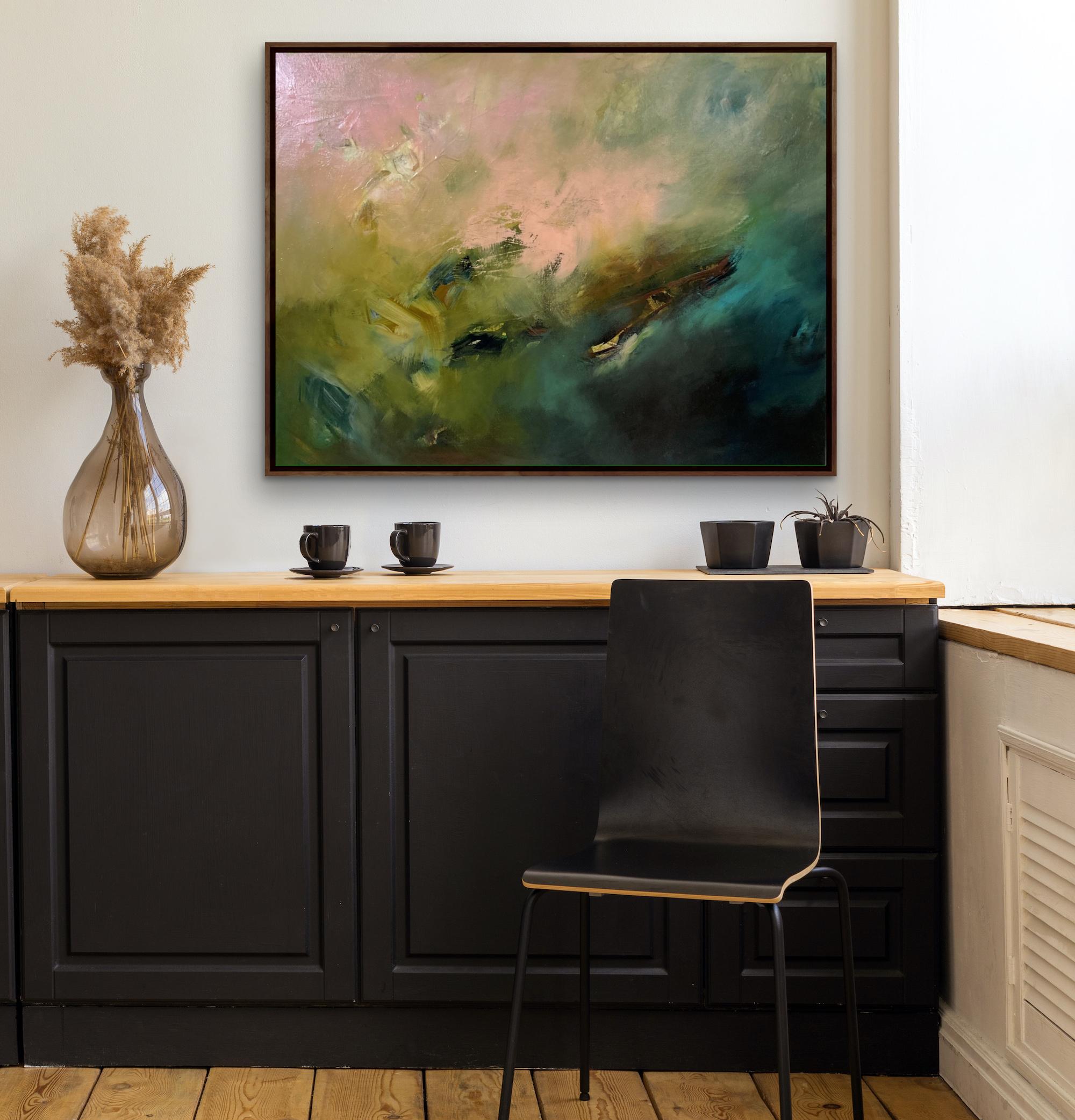 Susanne Winter, Acrylique sur Toile, Peinture Originale sur Nuages - Marron Landscape Painting par  Susanne Winter 
