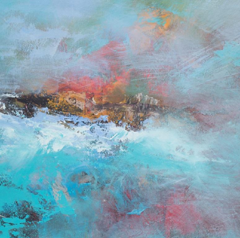 Peinture acrylique sur toile surmontée d'un fond blanc, Susanne Winter, 2021 - Bleu Abstract Painting par  Susanne Winter 