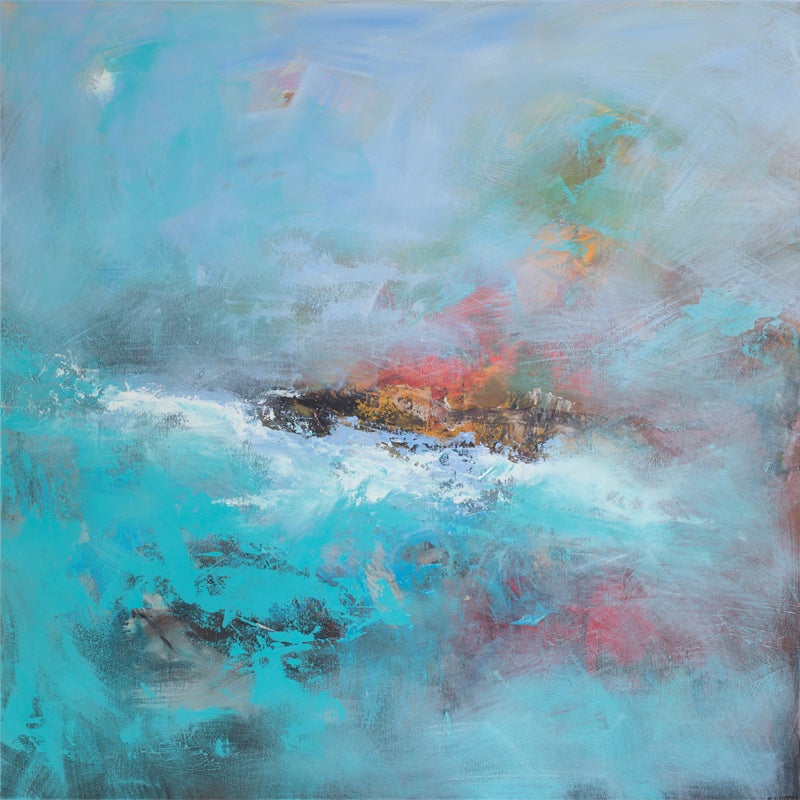 Abstract Painting  Susanne Winter  - Peinture acrylique sur toile surmontée d'un fond blanc, Susanne Winter, 2021