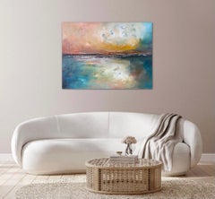 Cool Tranquility, Original Acrylic, Abstract Seascape Painting, Isle of Wight