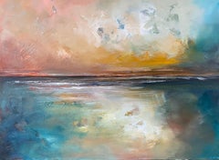 Cool Tranquility, Acrylique originale, peinture abstraite de paysage marin, Isle of Wight