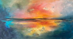 Luscious Warmth, Original Acrylic, Abstract Seascape Painting, Isle of Wight