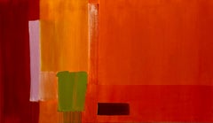 Mandarino -  un dipinto astratto multicolore a tempera all'uovo