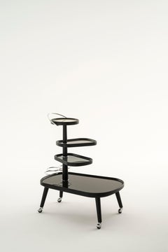 Sushi Kart Quattro sfumature di grigio, icona di design di carrello contemporaneo per il soggiorno