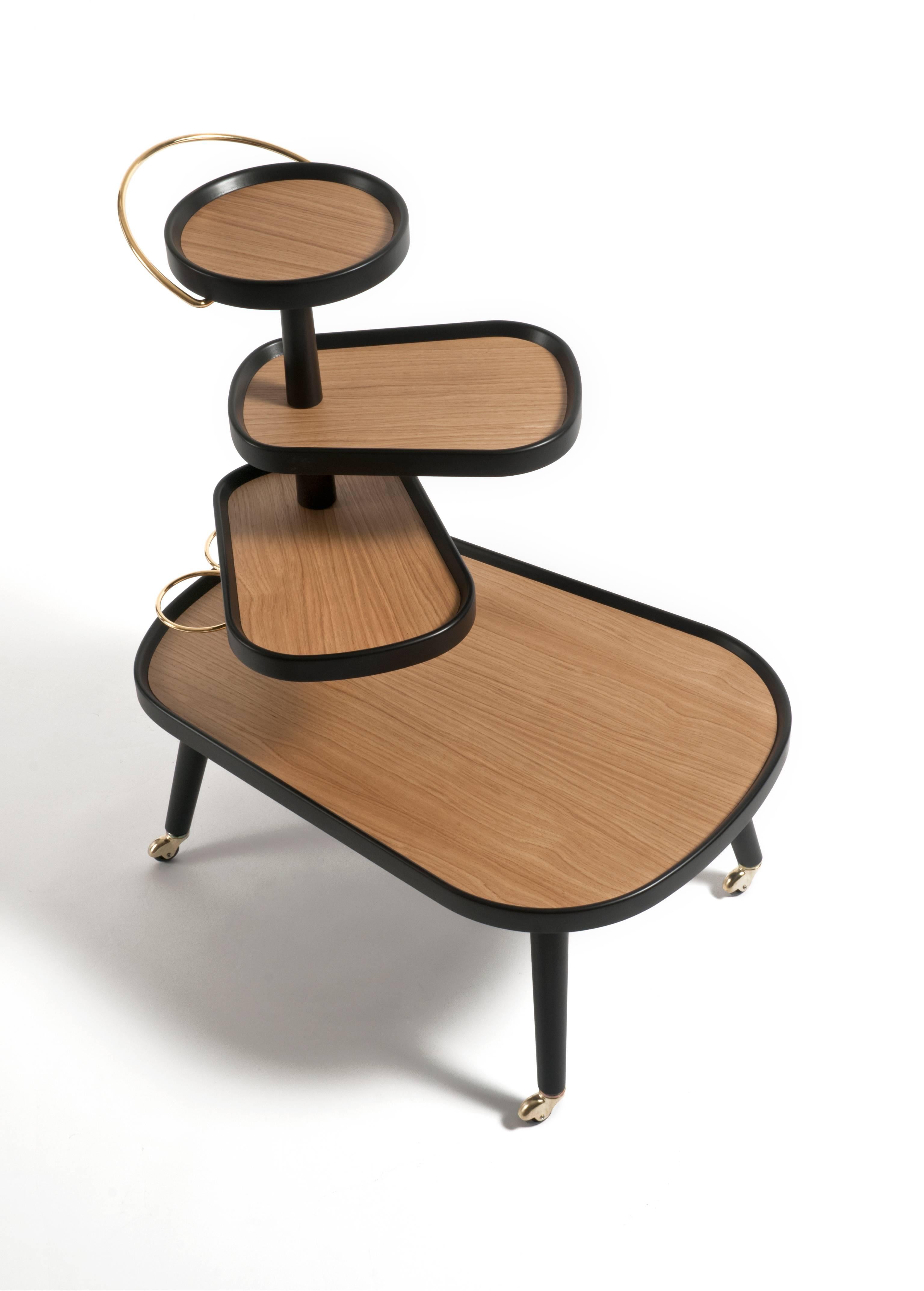 Peinture Quatre étagères grises Sushi Kart de Colé, icône du design contemporain des chariots en vente