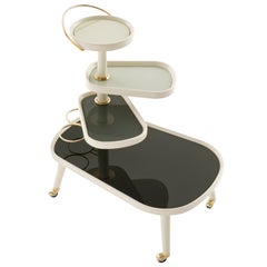 Sushi Kart Quattro ripiani di colore grigio di Colé, Icona di design di carrello contemporaneo