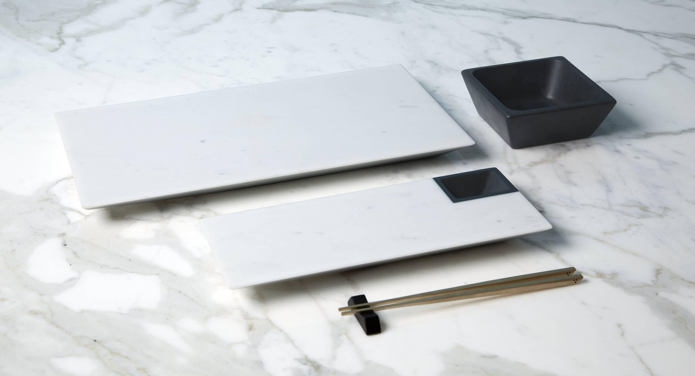 Modernes Sushi-Tablett aus weißem Michelangelo-Marmor, Schöpfer Ivan Colominas (Italienisch) im Angebot