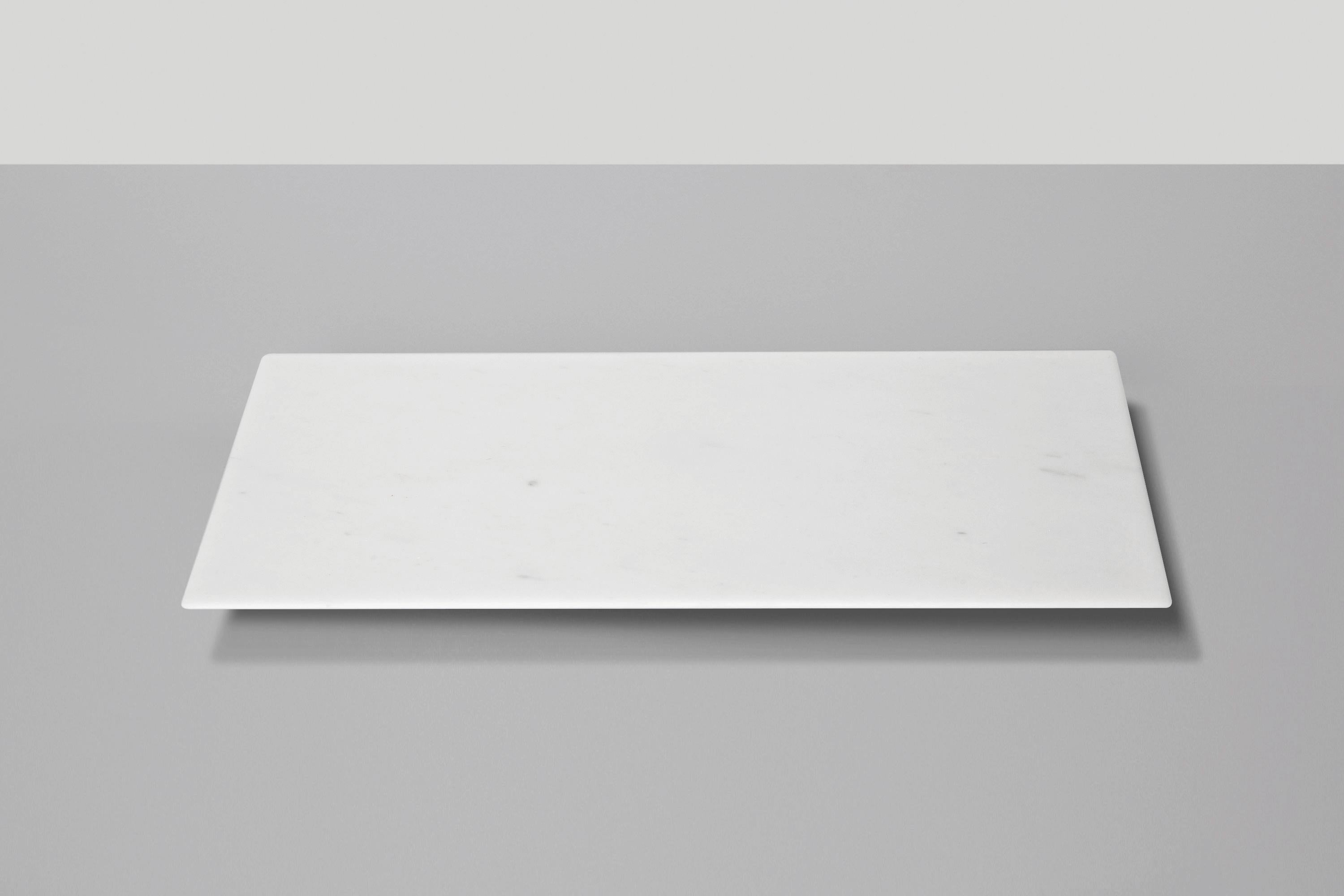 Contemporary New Modern Sushi Tray in White Michelangelo Marble Creator Ivan Colominas For Sale