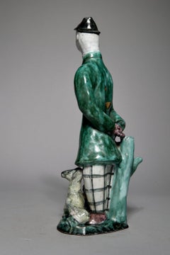 Man with Two Dogs, Early 20th Century Wiener Werkstätte Sculpture, Female Artist