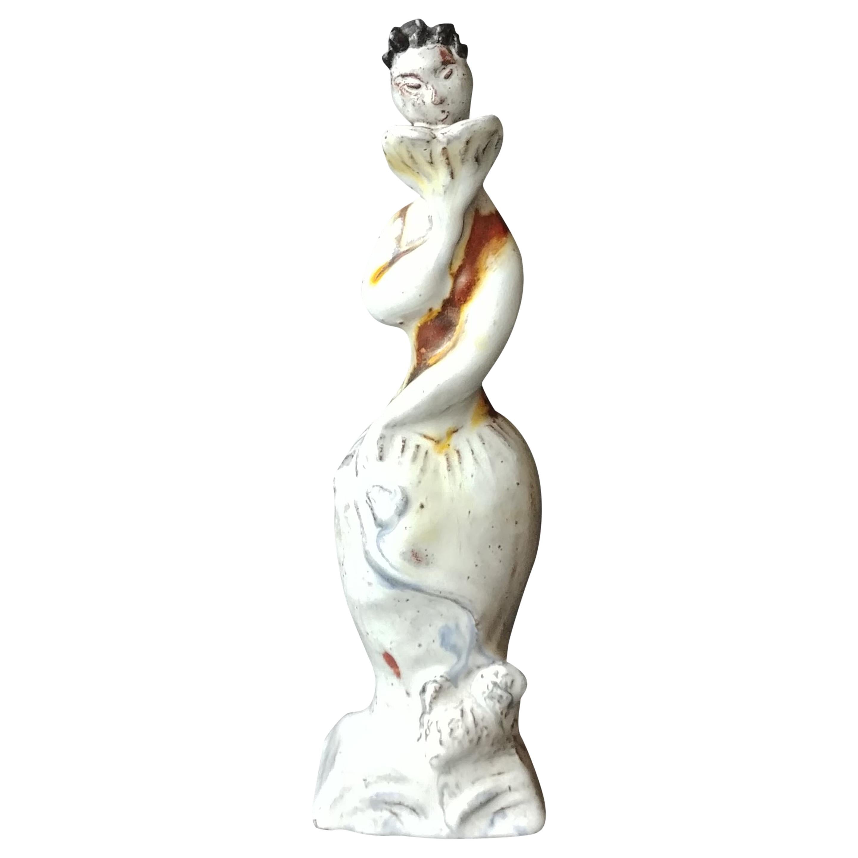 Susi Singer Terracotta, Pottery/Ceramic Sculpture Girl, Signed, Gudrun Baudisch For Sale