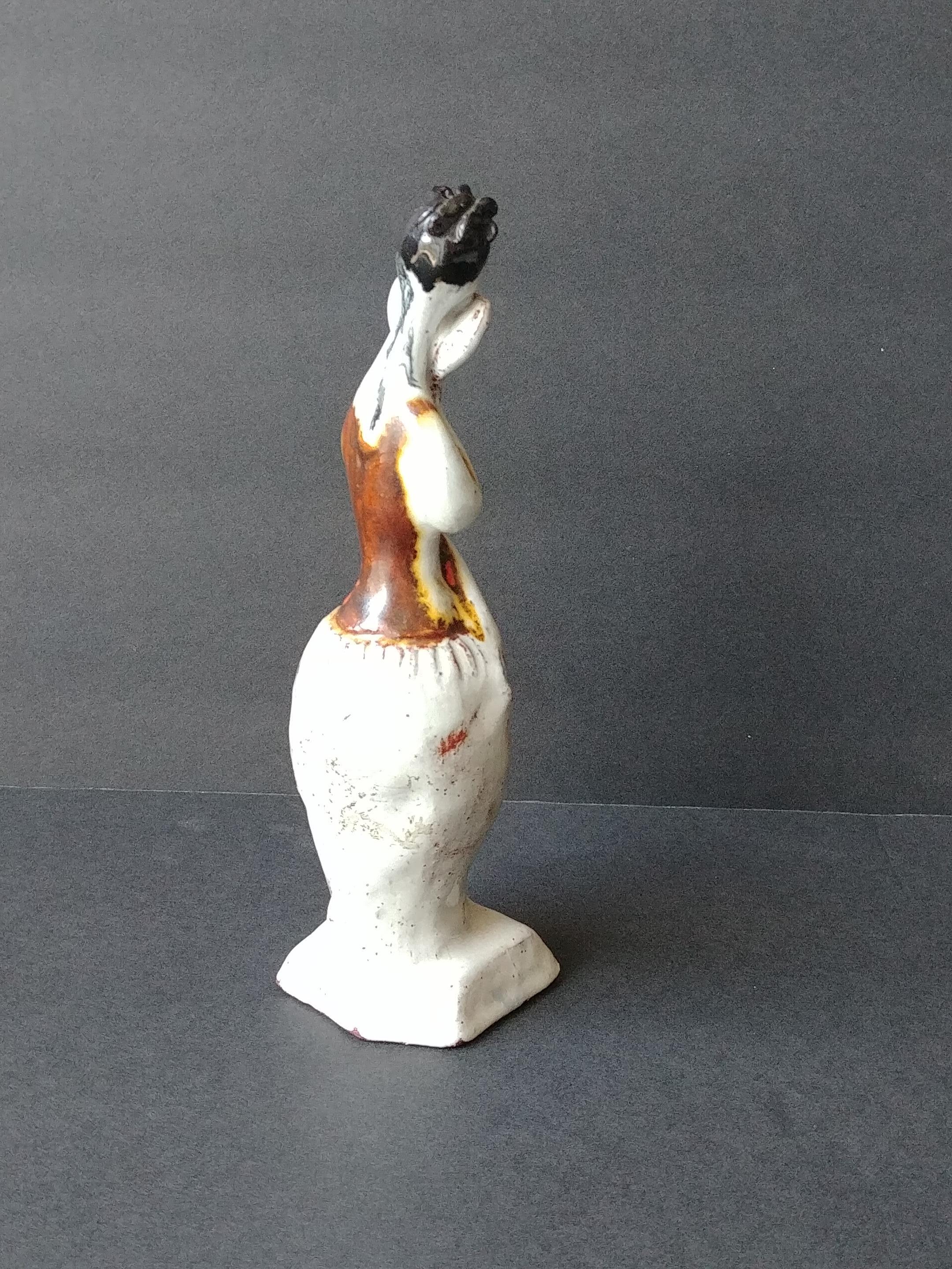 Austrian Susi Singer Terracotta, Pottery/Ceramic Sculpture Girl, Signed, Gudrun Baudisch For Sale