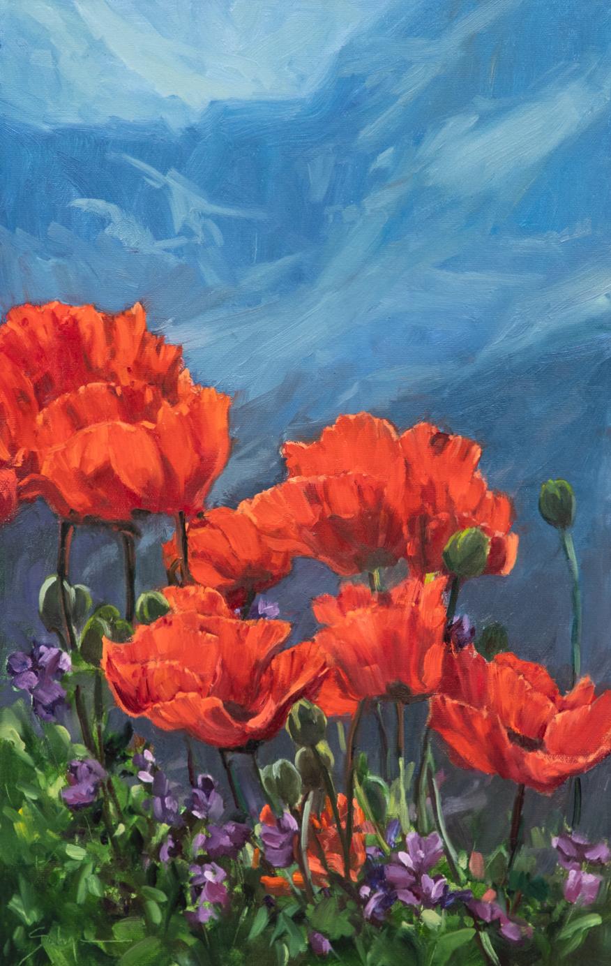 Alpine Petals - Painting by Susie Hyer