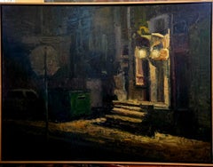 „Back Alley Nocturne“ (2008) von Susie Hyer, Original Ölgemälde auf Leinwand