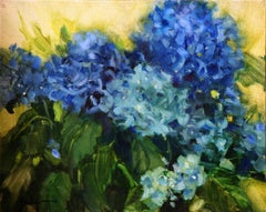 "Blue Hydrangeas" (2025) Original Impressionist Floral Still-Life, Oil on Canvas
