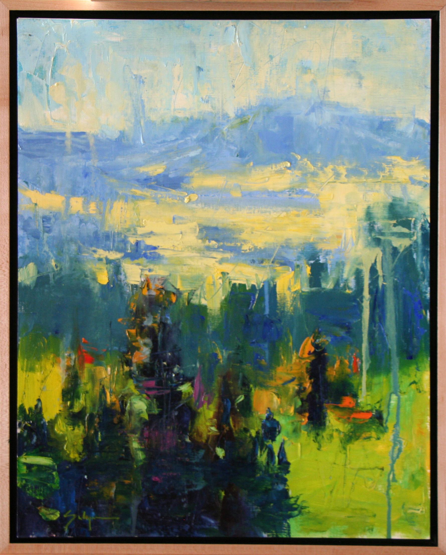 „Distant Hills II“ (2023) von Susie Hyer, Original Ölgemälde auf Leinwand Papier im Angebot 1