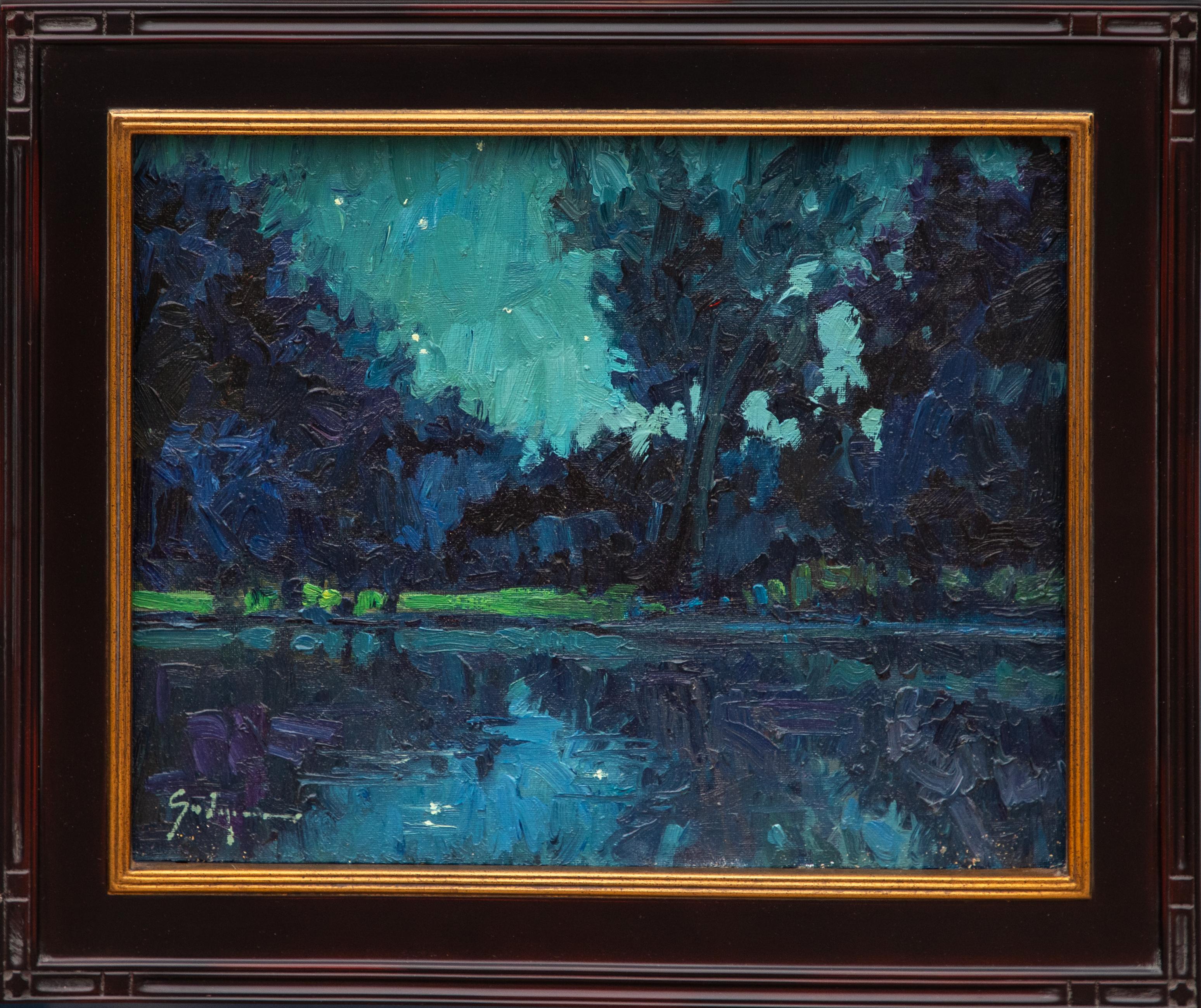 Franz Lake Nocturne – Painting von Susie Hyer