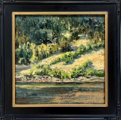 "Lakeside Hills" - Impressionist Landscape, Oil Painting on Arches Paper
