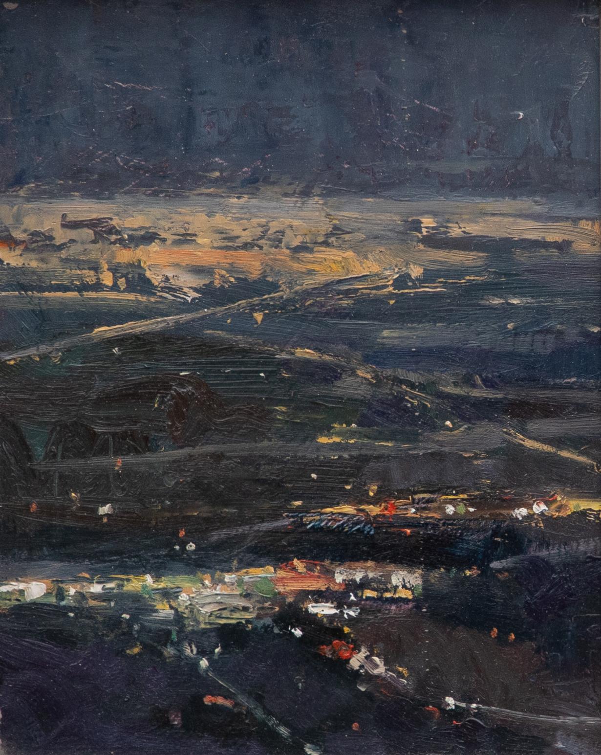 Metro Nights, Diptychon (Impressionismus), Painting, von Susie Hyer