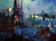 "Misterio crepuscular" (2024) Por Susie Hyer, Óleo original sobre lienzo