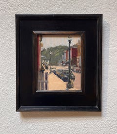 "Victor Street Scene (3rd Street)" - Impressionist Cityscape, Oil Painting