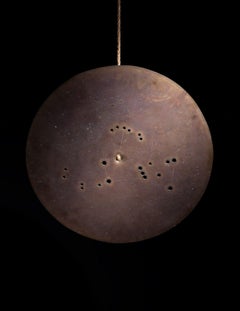Suspended Brass Gong Titled "Orion" Depicting the Constellation By Val Bertoia