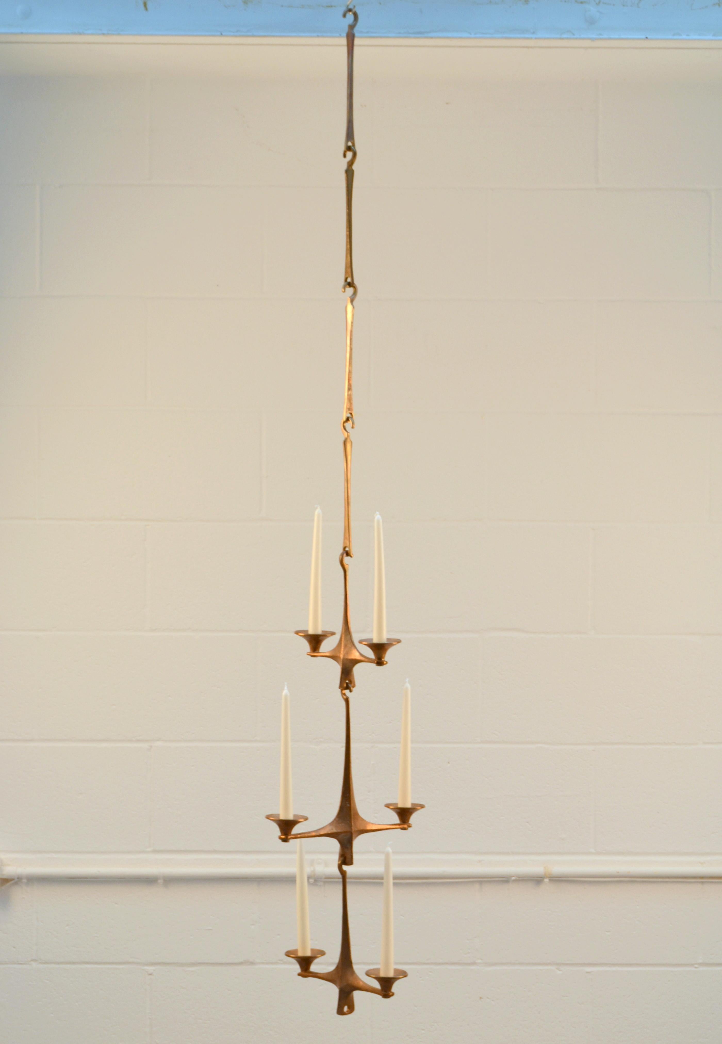 Suspended Bronze Candelabra by Harjes 1960's In Excellent Condition In London, GB