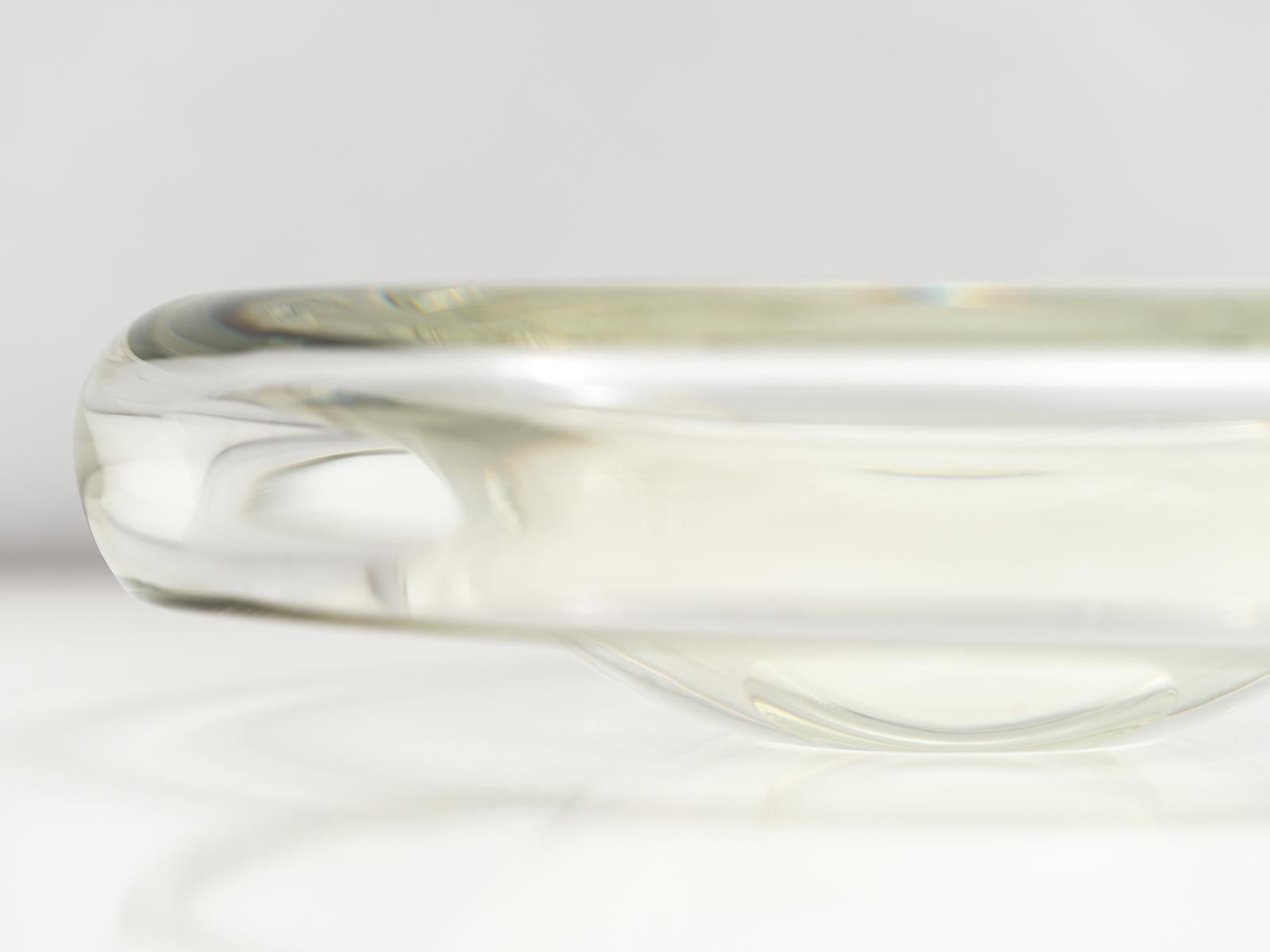 Blown Glass Suspended Clear Glass Bowl by Alfredo & Flavio Barbini for Barbini Murano, 1972 For Sale