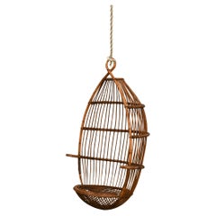 Suspended “Egg” Chair in Bamboo – Fratelli Castano, Italy 1950s