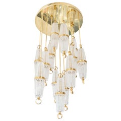 Suspended Glass Cluster Flush Mount