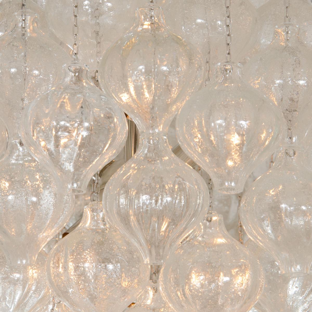 Mid-Century Modern Suspended Glass Knop Chandelier