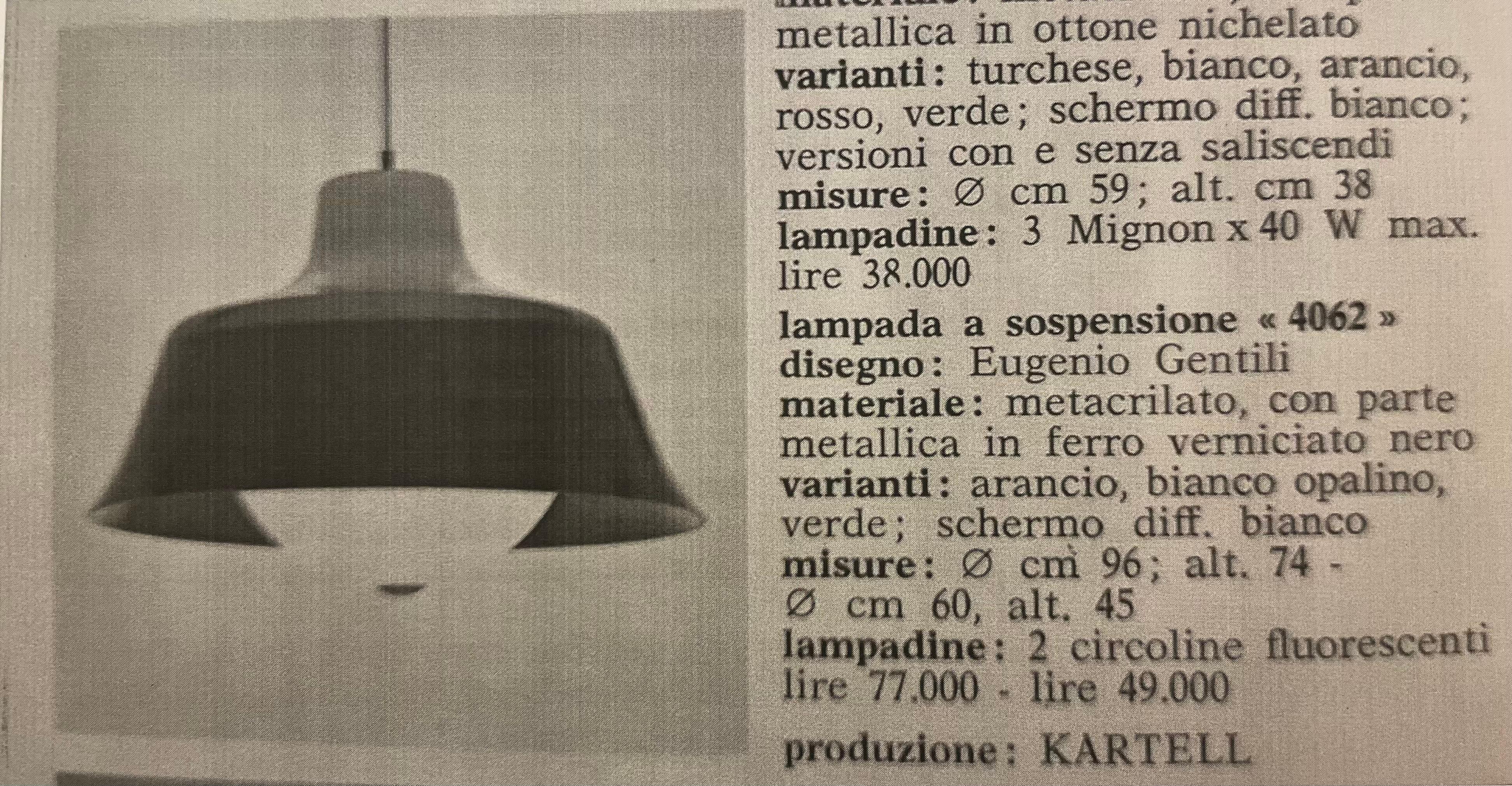 Abgehängte Leuchte von Eugenio Gentili für Kartell, 1960er Jahre im Angebot 4