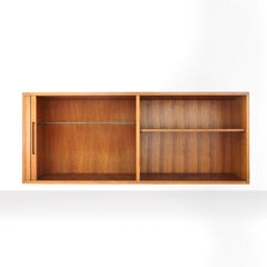 Suspended Sideboard with Tambour Door and Open Compartment, 1960s