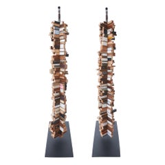 Suspended Wood TOTEM Sculpture by Michelle Peterson Albandoz