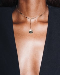 Suspendue Short 14K Gold-Filled Molten Drop Necklace