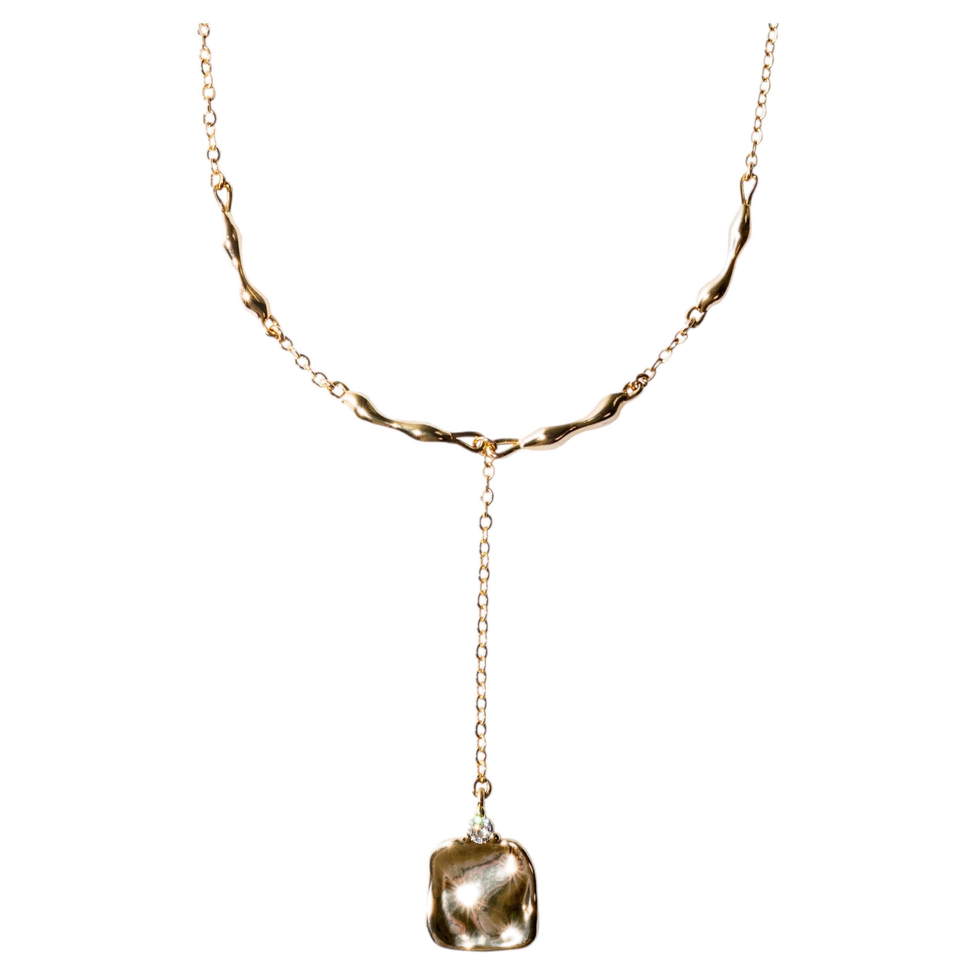 Suspendue Short 14K Gold-Filled Molten Drop Necklace