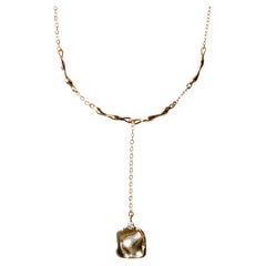 Suspendue Short 14K Gold-Filled Molten Drop Necklace
